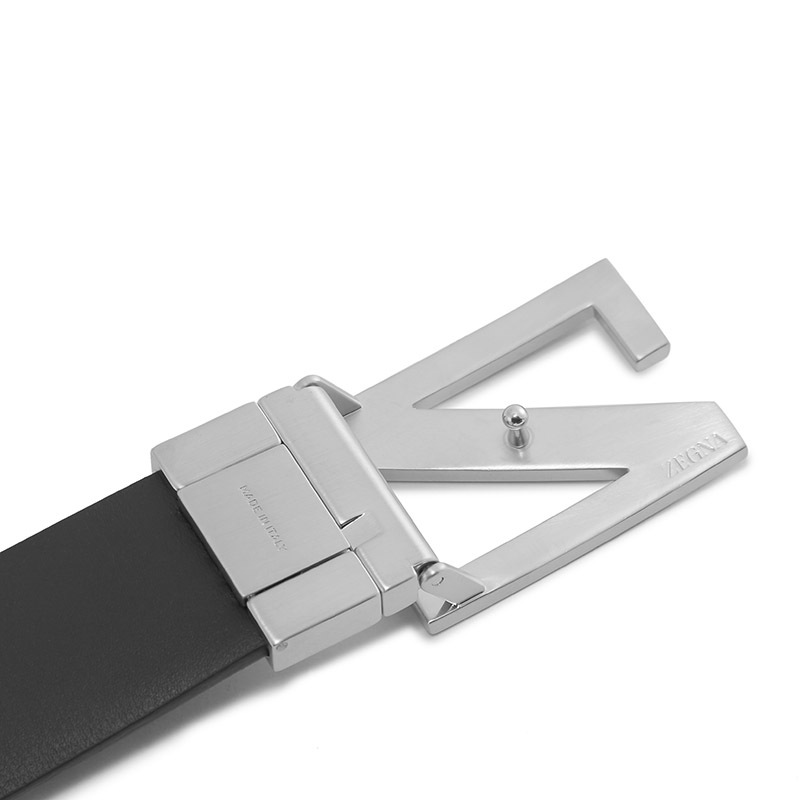杰尼亚zegna男士牛皮z字扣头可裁剪双面旋转皮带腰带lhbovb027az