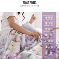 梦洁家纺 MENDALE1010537560 1.8m*2m法兰绒毯毛毯空调毯盖毯午睡毯花间意