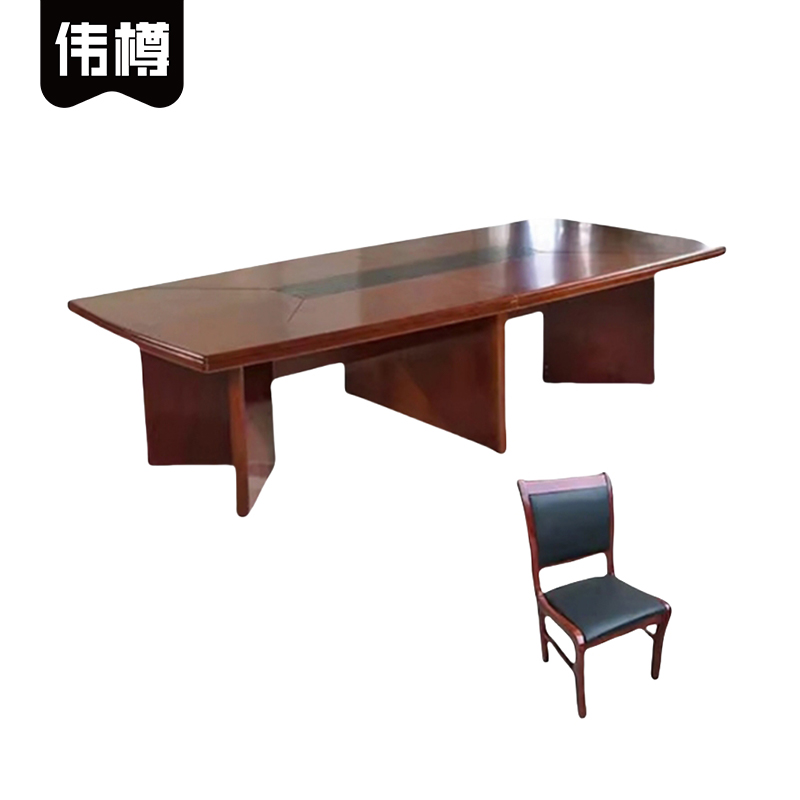 伟樽大型会议台5000*1600*760mm+无扶手椅*18套高清大图