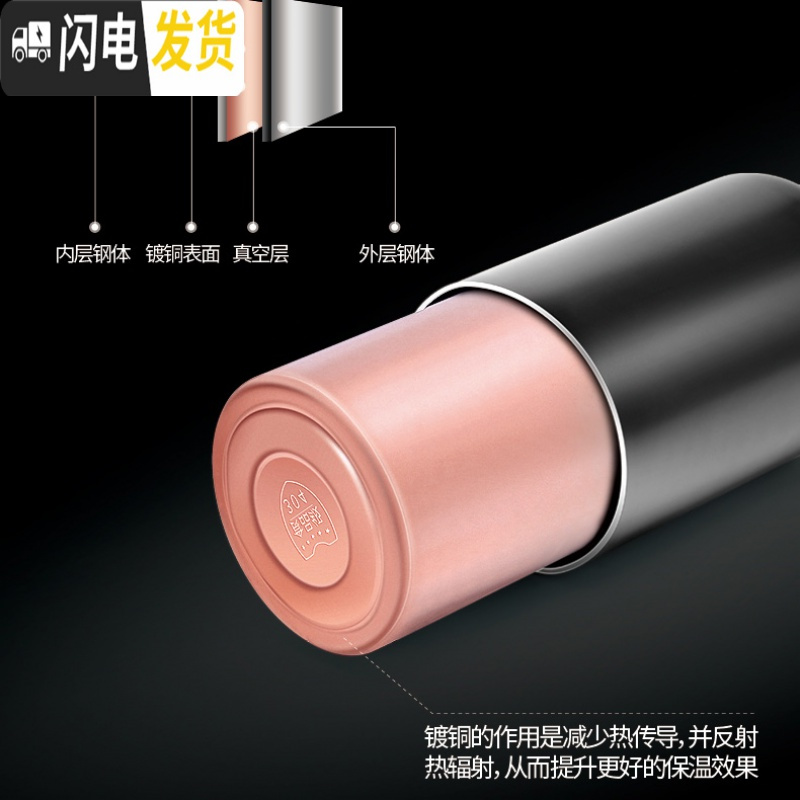 三维工匠保温杯男超大容量保温壶家用热水瓶2不锈钢户外便携车载旅行水壶 蓝色2500