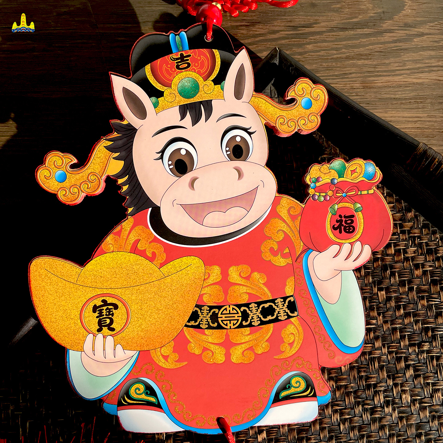 福人福地2026马年春节挂饰玄关客厅电视背景墙面过年装饰挂件创意高清大图