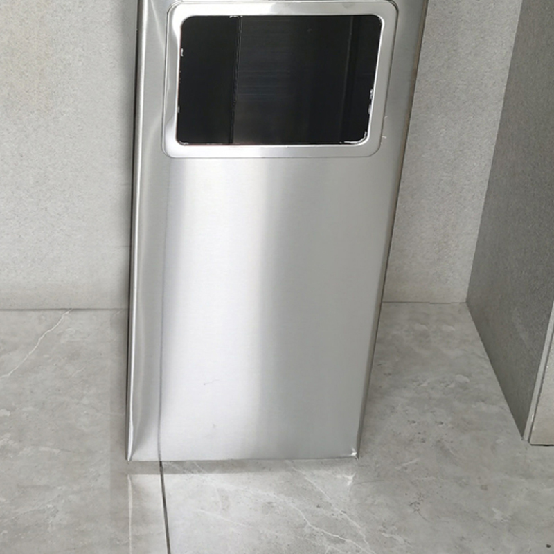 铭威盾不锈钢圆形大号商用垃圾桶立式烟灰桶电梯口高档户外方型不锈钢高清大图