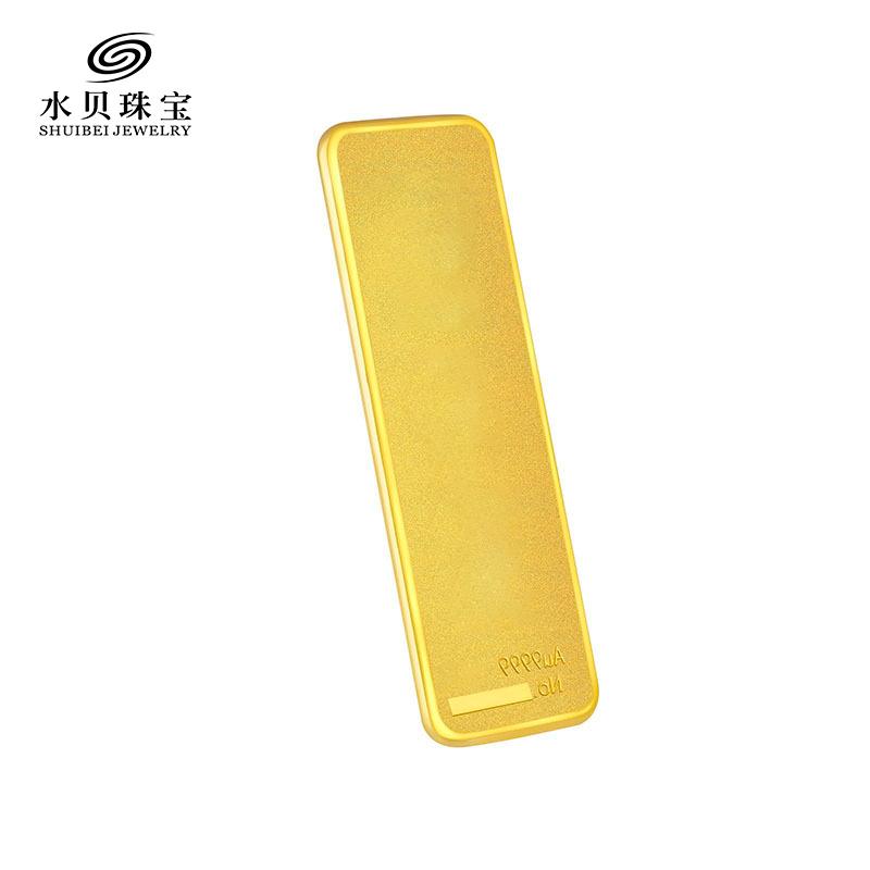 水贝珠宝(SHUIBEI JEWELRY) 黄金100g投资收藏金条 花开富贵 Au.9999足金金砖薄片 100克