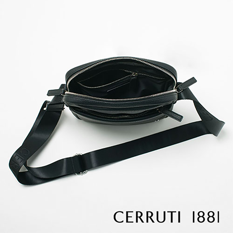 CERRUTI 1881汉密尔顿系列黑色斜挎包NTR711A