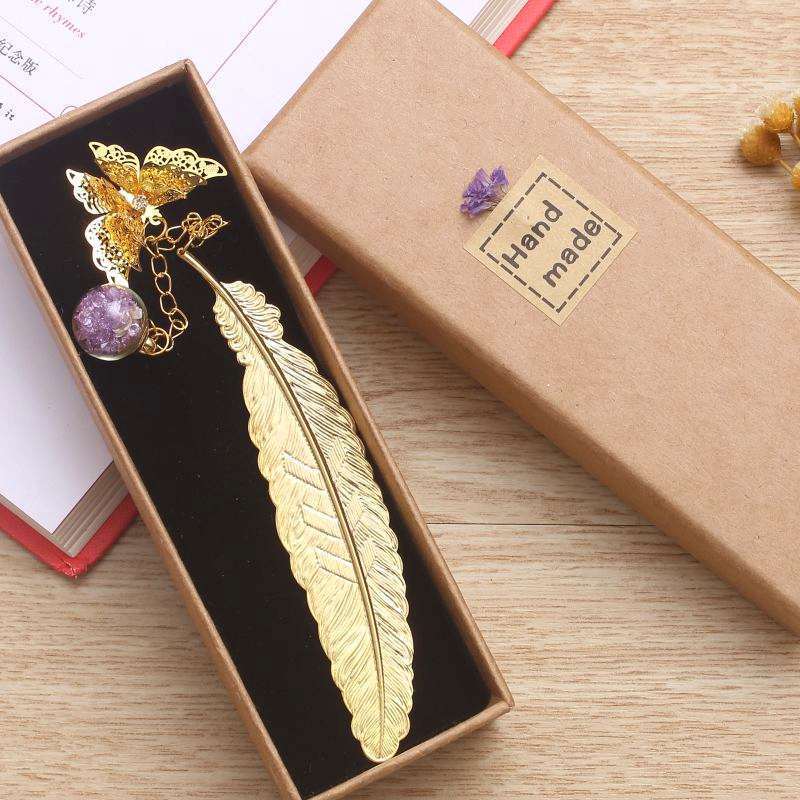 金属羽毛书签创意生日礼品古典中国风情人节男女朋友闺蜜毕业礼物