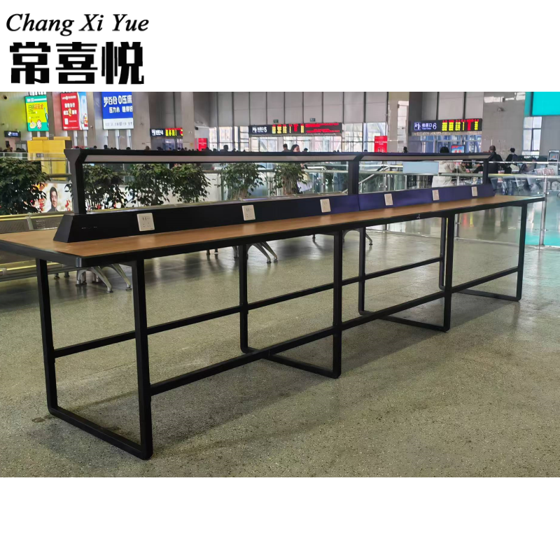 常喜悦 充电吧台桌 休闲区充电桌 钢制架桌 按照米计价 CXY-Z070956高清大图