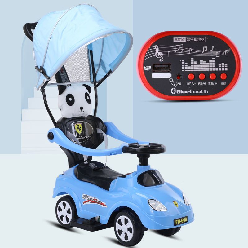 红保时捷万向轮(滑行款) 儿童扭扭车 电动车宝宝滑行车玩具车1-5岁音乐灯光手推车童车