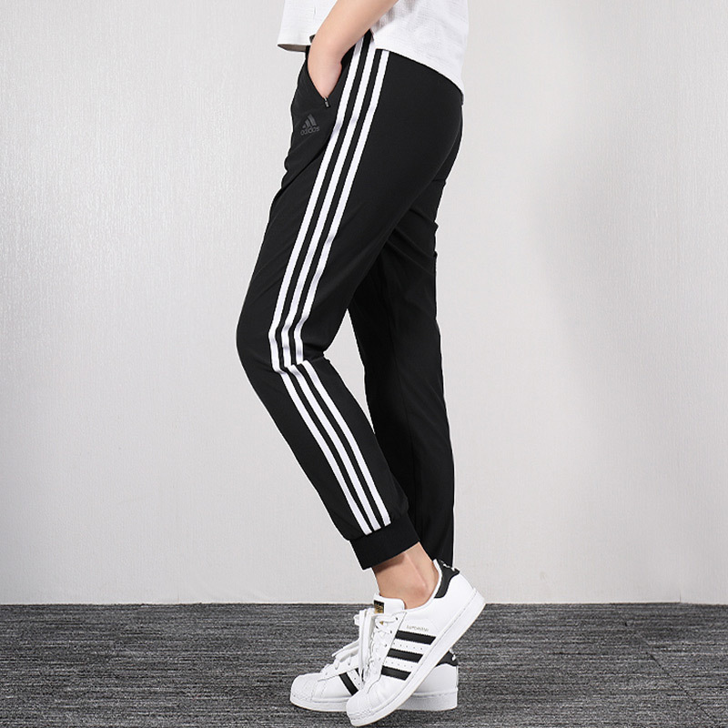 阿迪达斯 (adidas)女裤运动裤新款跑步针织透气休闲裤修身束脚卫裤长裤 DY8696 ZP