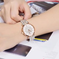阿玛尼(EMPORIO ARMANI)手表欧美品牌女士石英表满天星AR1926 镶钻时尚钢带雅致手表女张钧甯同款