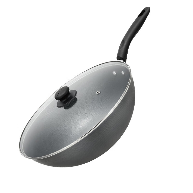 苏泊尔 VC34RF02 炒锅34cm精铁臻火蜂窝铁锅带锅盖高清大图