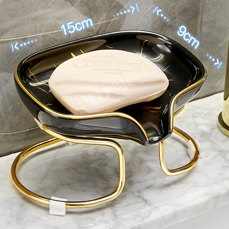 闪电客轻奢陶瓷肥皂盒香皂盒皂碟沥水创意收纳卫生间置物架浴室家用