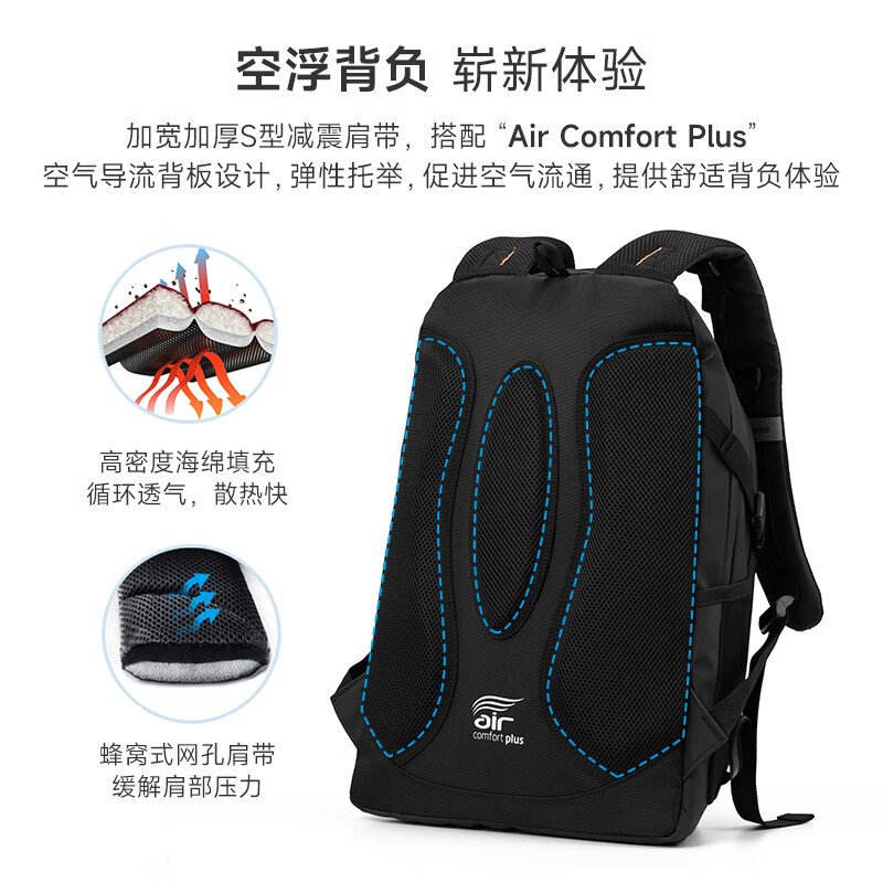 新秀丽(Samsonite)双肩包电脑包男士商务包旅行包笔记本电脑包15.6英寸BP4*003黑色