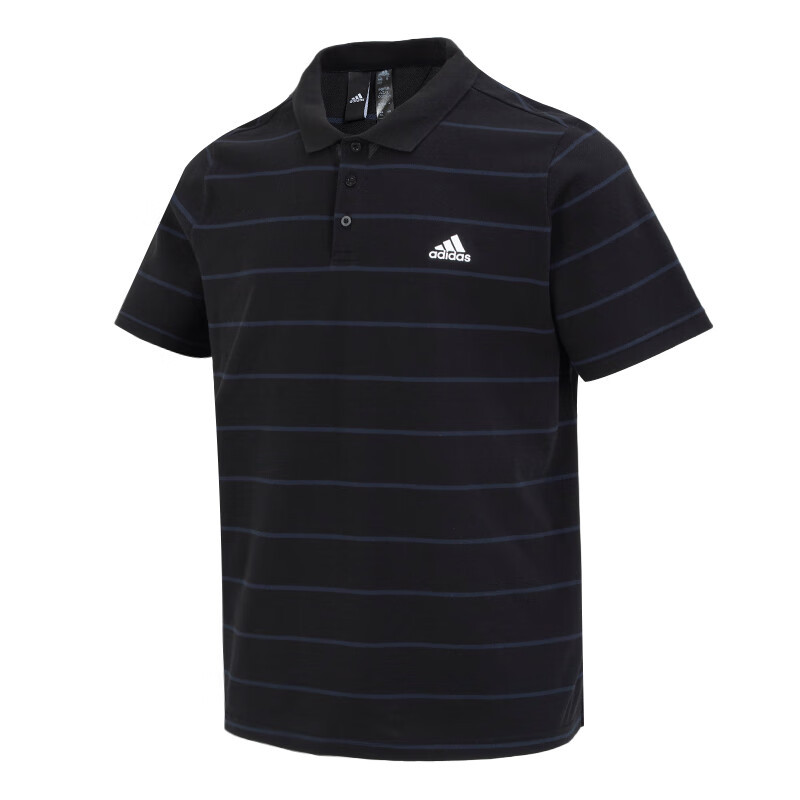 阿迪达斯(adidas) 2023夏季新款POLO时尚条纹翻领运动服健身训练跑步T恤 IA8163