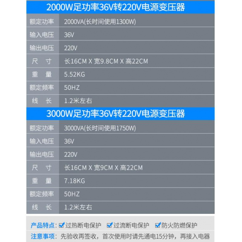 36V转220伏200W 36伏转220转换器工地宿舍用36v转220v变压器转换器逆变电源交流变
