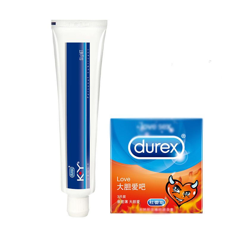 杜蕾斯(Durex)K-Y润滑剂50g+Love3只 人体润滑液 男女夫妻用水溶性润滑油 成人情趣用品