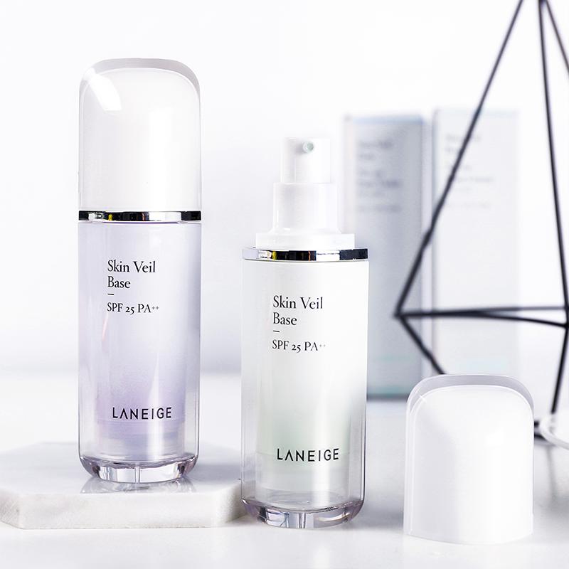 韩国进口兰芝(LANEIGE)隔离霜防晒妆前乳打底紫色+绿色保湿雪纱丝柔颜遮瑕提亮均匀肤色SPF25/PA++ 30ml