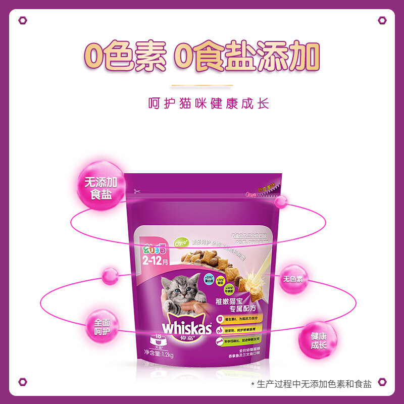 伟嘉 幼猫猫粮吞拿鱼及三文鱼味1.2kg
