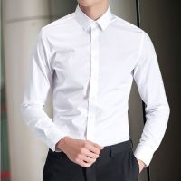 2019春季男士衬衣商务衬衫男长袖工装职业正装秋季白衬衫修身纯色青年衬衫 威珺
