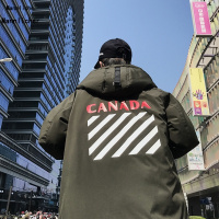 冬季韩版男士棉衣中长款日系潮流加厚保暖情侣ins连帽棉袄服外套