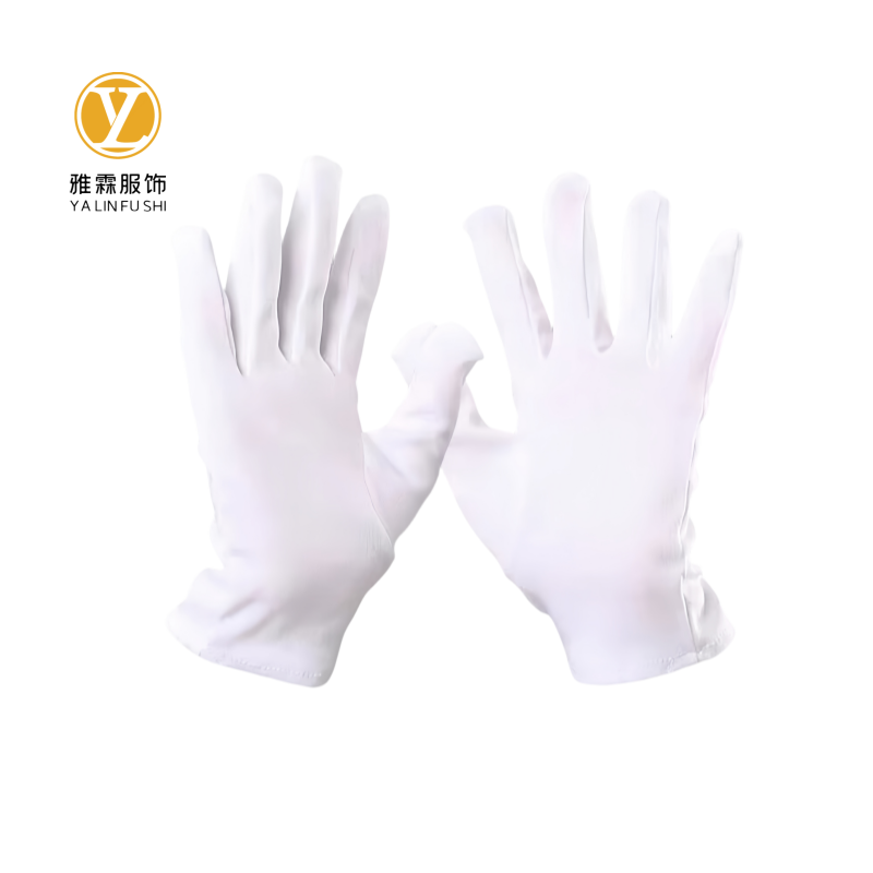 雅霖服 三筋白色礼仪手套YLF250517 双高清大图