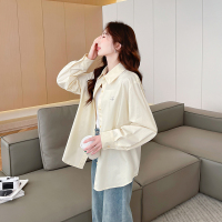 唐狮初秋新款长袖衬衫女净色百搭休闲温柔女士长袖衬衫外套d