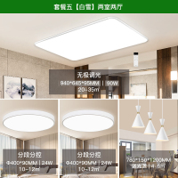 雷士照明NVC 高端北欧极简调光调色客厅吸顶灯LED卧室灯餐厅吊灯具白色苹果灯具套餐北欧简约现代灯饰