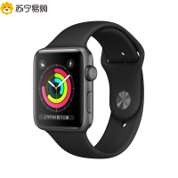 Apple Watch Series 3智能手表(GPS款 42毫米 深空灰色铝金属表壳 黑色运动型表带)