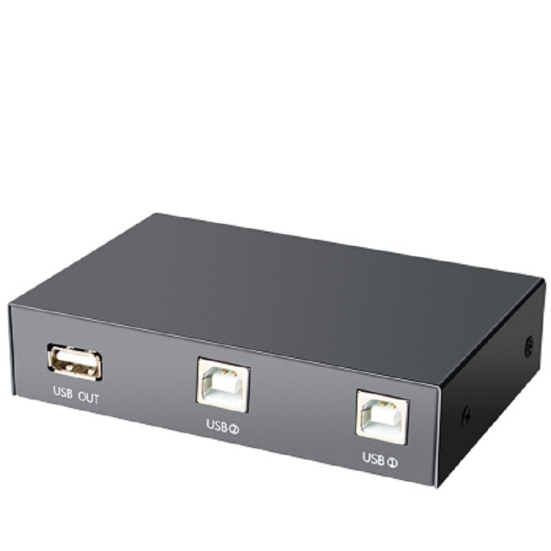 杰思特 USB共享器 打印机共享器二进一出方口手动 2进1 出切换器 USB打印共享器 二进一出 U201黑色3310