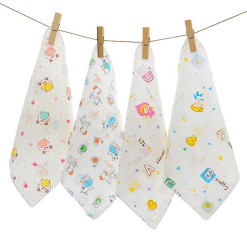 [6条装]纱布方巾29*29cm婴儿口水巾纯棉小毛巾宝宝小方巾手绢 2层纱布