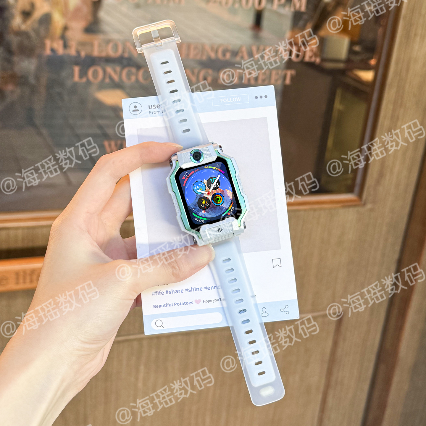 双层适用于小天才电话手表表带Z11/Z1/Z9液态硅胶z8a/z7s/z6pro/d3儿童保护套腕带配件秋冬款3139a 蓝 7