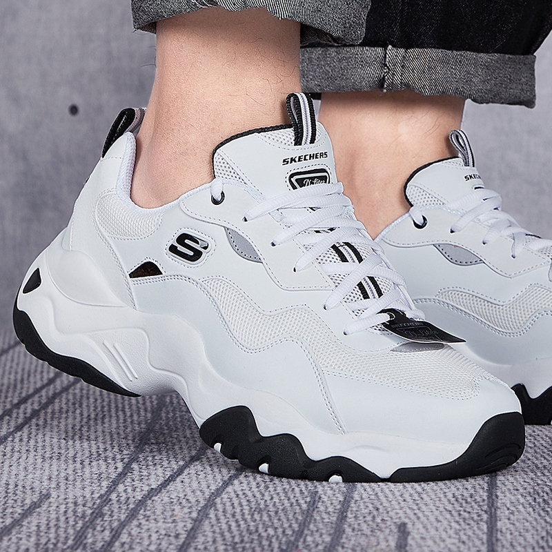 Skechers斯凯奇男鞋新款厚底老爹鞋透气减震运动休闲鞋237152-WHT ZP