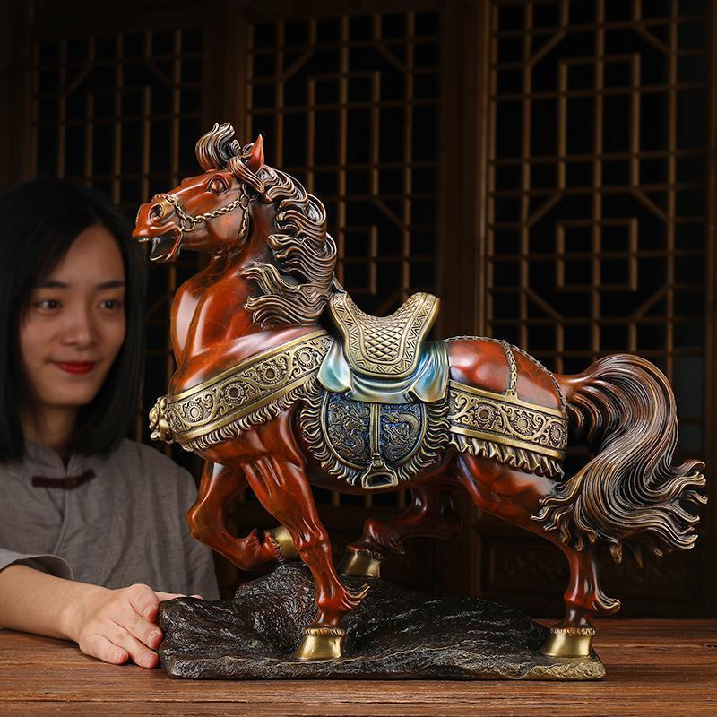 到成功风水马摆件中式家居客厅装饰艺术工艺品彩铜马_585_21