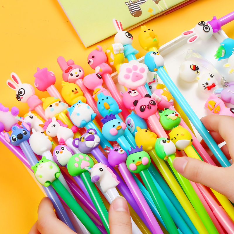 卡通造型中性笔网红笔可爱超萌创意圣诞少女心文具用品批发0.
