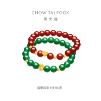 周大福文化祝福 富富有余黄金玉髓手链[多款可选]EOR554-EOR556