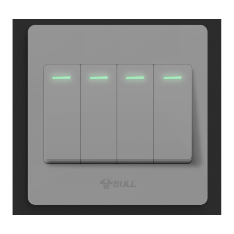 公牛 G06四位单控带荧光面板开关 G06K411YG06K411Y