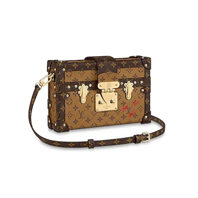 海外购正品lv路易威登女包金色锁扣饰件丝滑小牛皮饰边时尚百搭petite