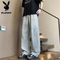 花花公子新款2026休闲裤春季新款学生青少年直筒百搭休闲裤子_412_10 4XL(180200)斤 灰色
