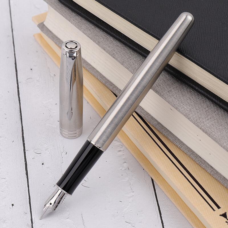 派克(PARKER)钢笔卓尔系列钢杆白夹墨水笔