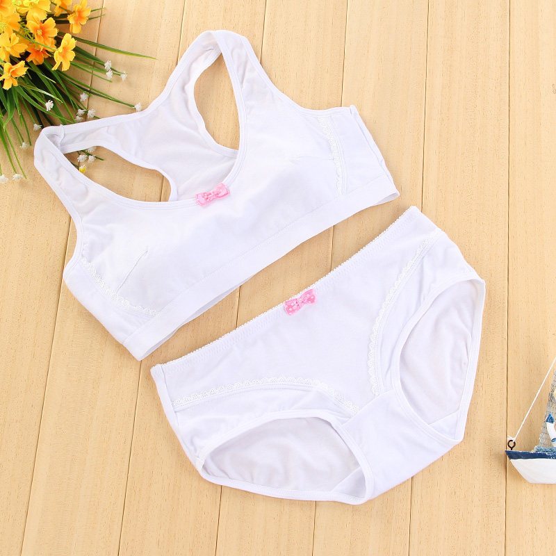 套装少女发育期文胸初中学生本命年小背心抹胸初中女生内衣内裤视频