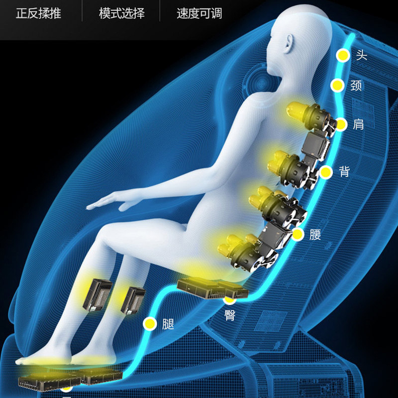 按摩椅多功能老人家用全身电动按摩器支持脚底按摩双螺旋震动揉捏皮质沙发椅T1-3预售