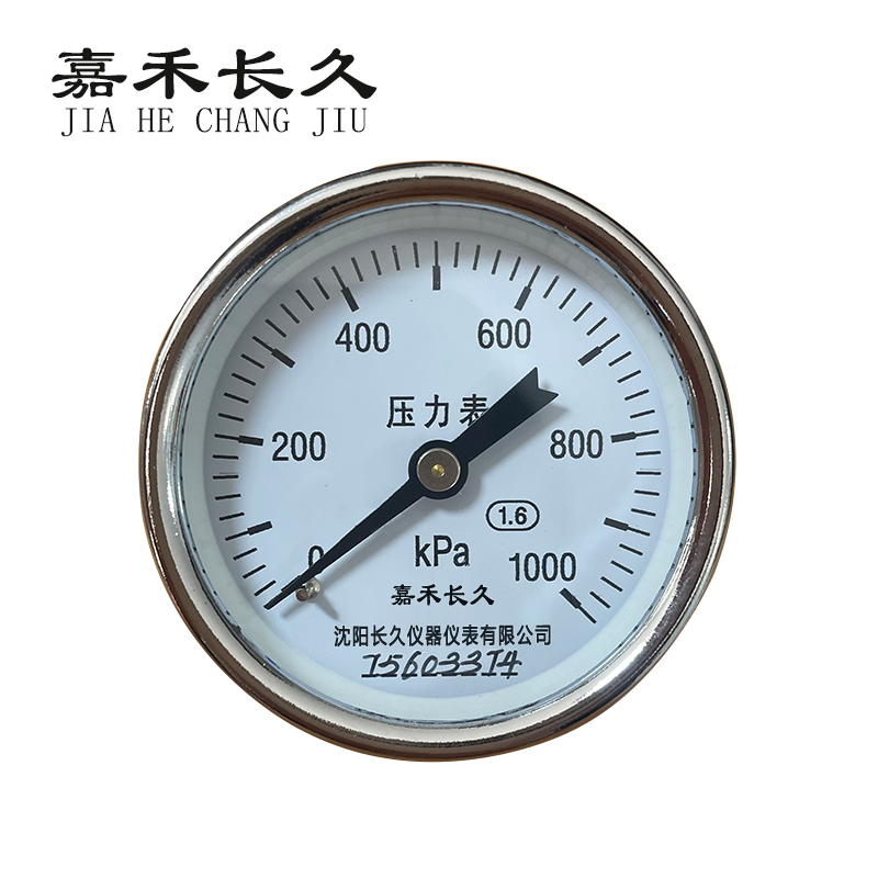嘉禾长久 压力表轴向 Y60Z 1.6级 0-1000KPA 块
