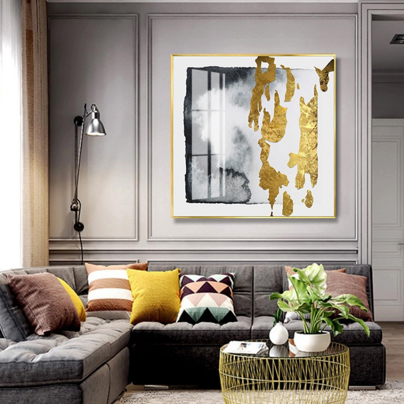 乔迁礼品抽象艺术金属新中式装饰画轻奢简约后现代样板房客厅挂画玄关