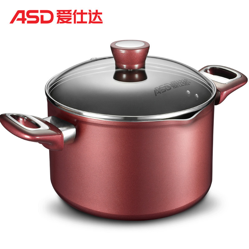 爱仕达(ASD) 汤锅 TL22A1WG-C 22CM酒红色新不粘 多用复底 磁炉燃气通用 电磁炉燃气通用 汤煲锅高清大图