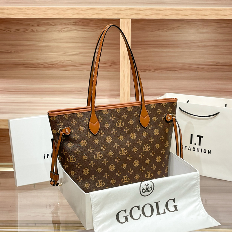 欧美女士老花包包女2026新款高级感托特包女大容量通勤单肩包百搭手提包大包高清大图