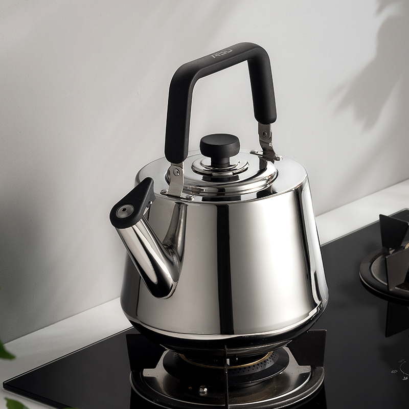 爱仕达烧水壶燃气304不锈钢4l电磁炉开水壶鸣音大容量单底速热hs04b1q