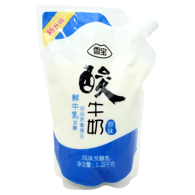 雪宝原味酸牛奶125l