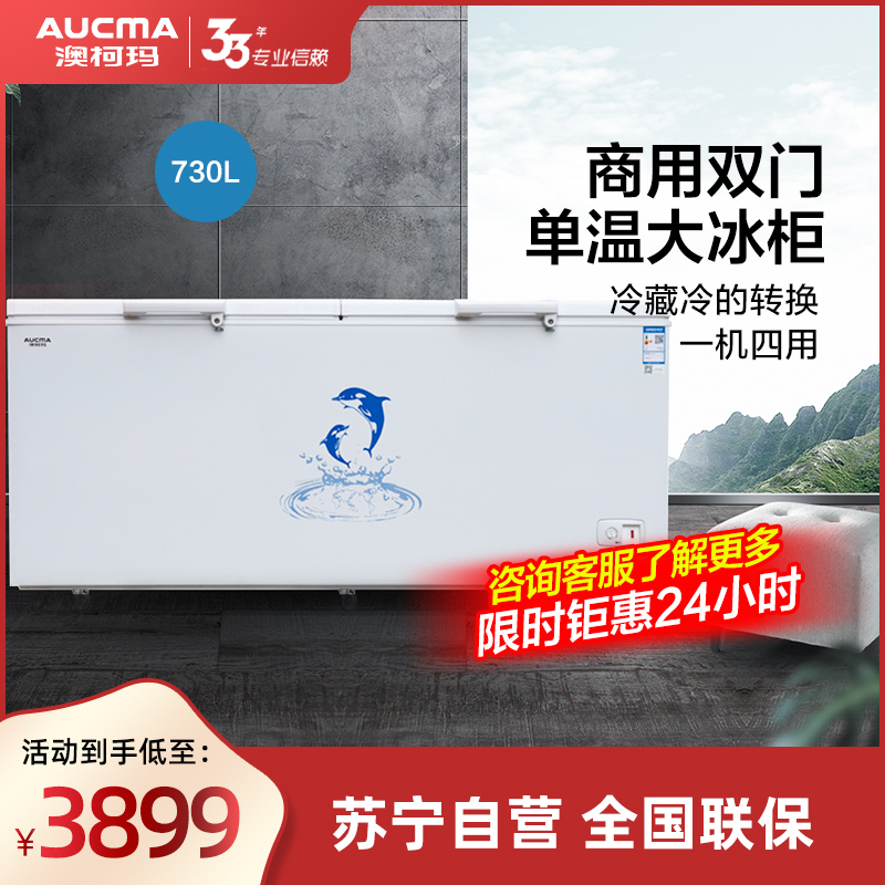 澳柯玛(Aucma) BC/BD-730 730升 大冷柜冰柜 卧式 商用 大容量 单温 冷藏冷冻 双开门高清大图