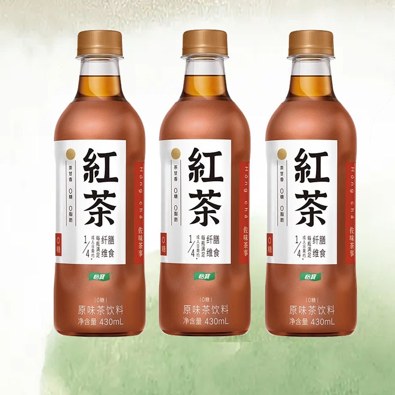 怡宝佐味红茶430ml*5瓶装整箱0糖0脂无糖水饮饮料