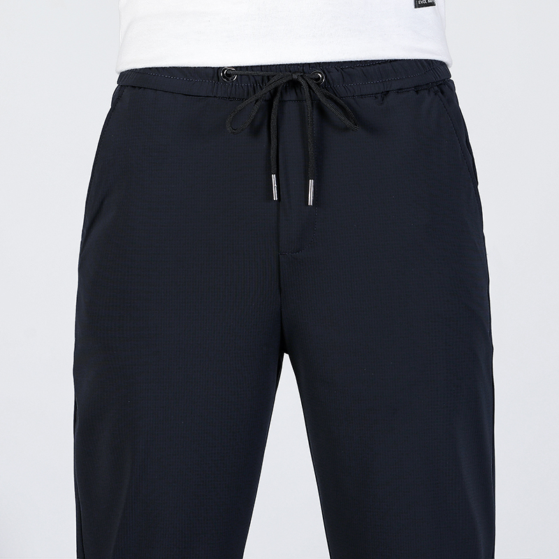 春夏薄款锦纶弹力松紧腰束脚休闲裤男士长裤免烫休闲裤男潮流裤子627