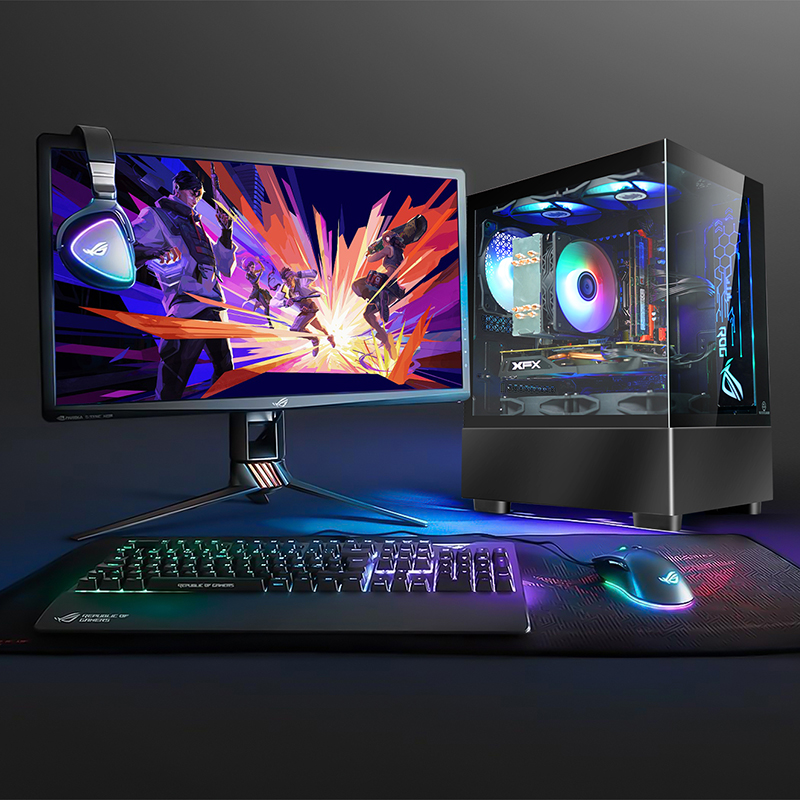 蓝魔快本128G英特尔酷睿i9级台式机电脑4070独显16G电竞水冷游戏主机办公直播家用海景房DIY电脑整机组装